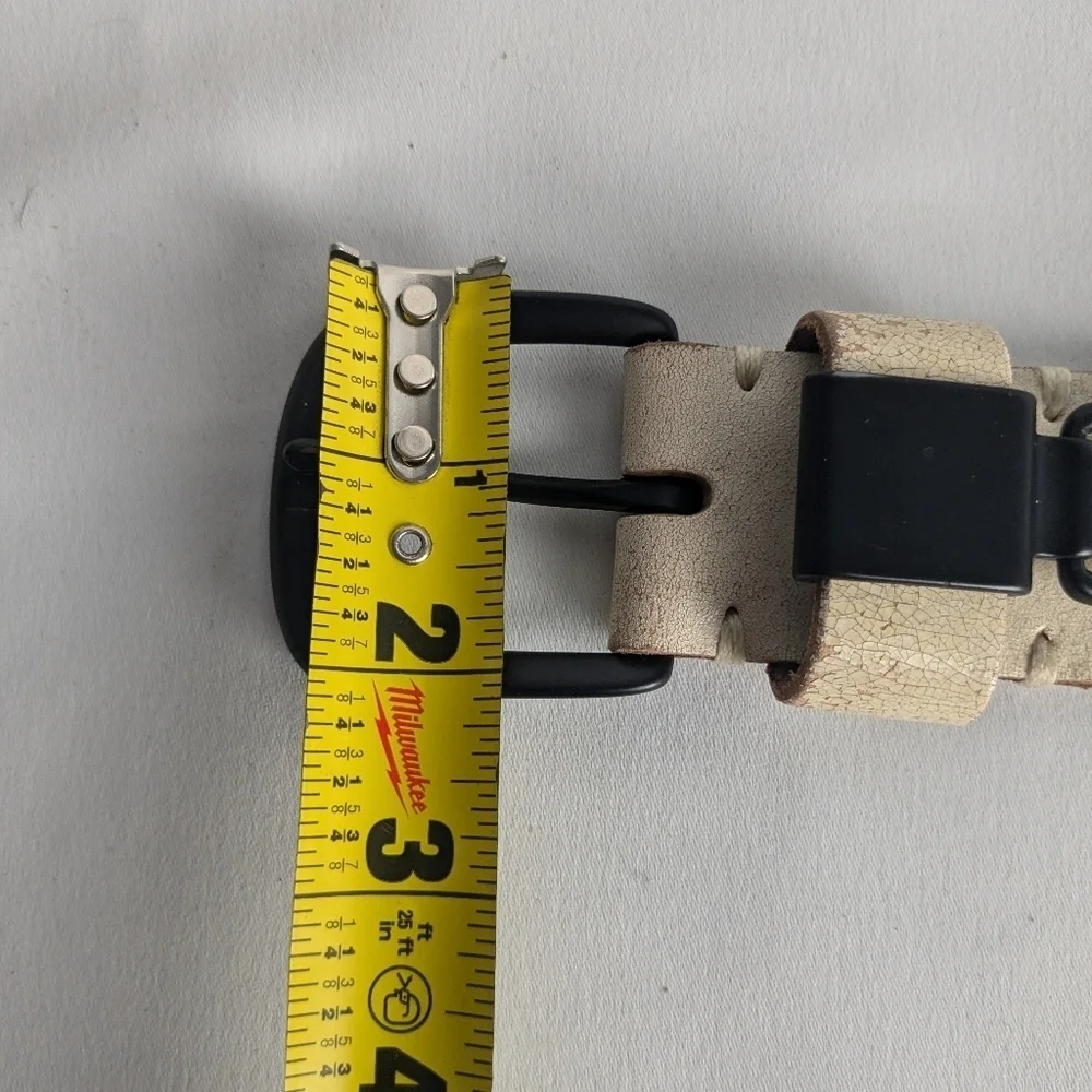 SANDWICH Leather Belt Size 90 = 12 US off White Color Black Buckle Women - Picture 8 of 9